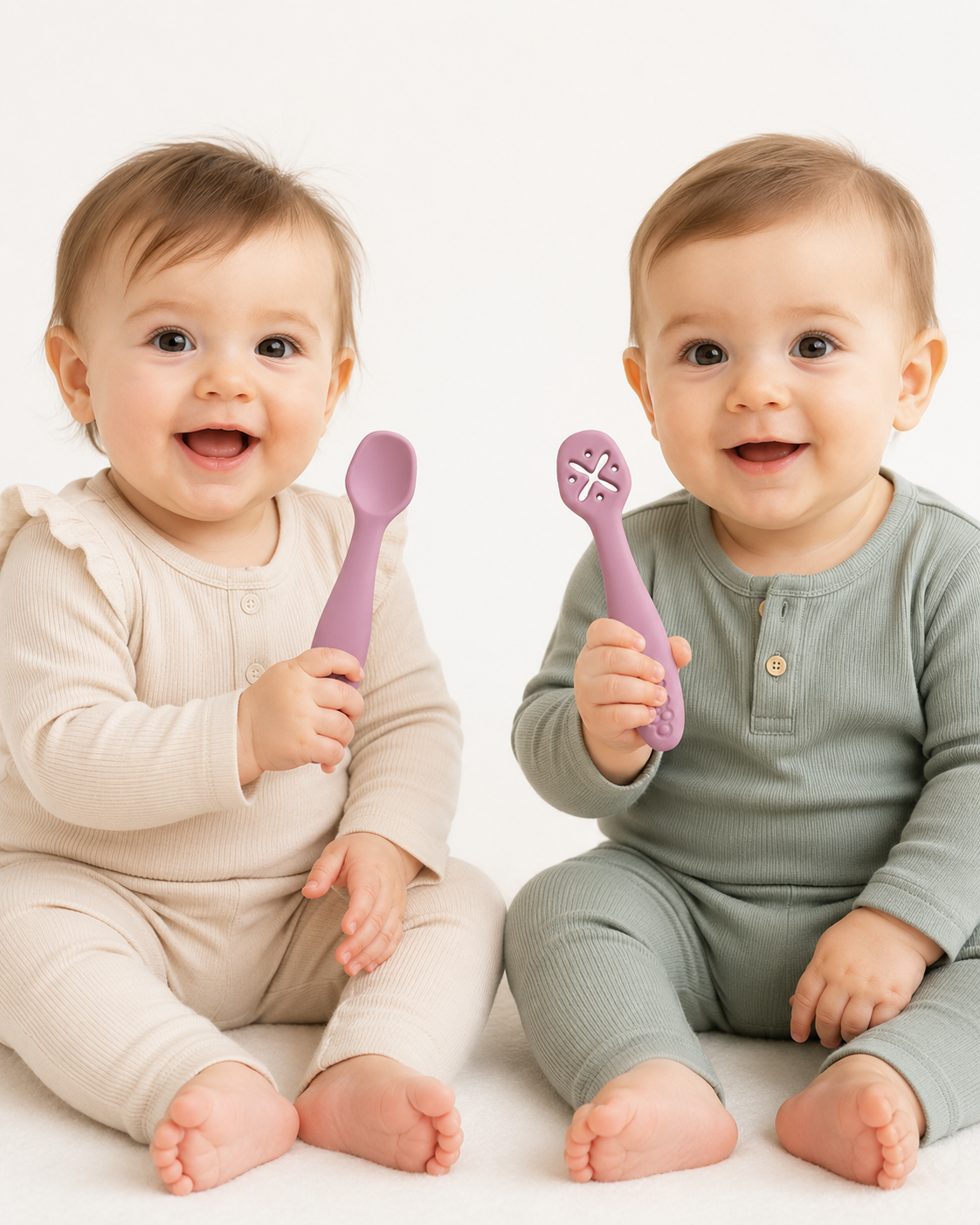 Three-Piece Feeding Spoon Set with Shaped Heads