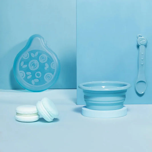 Creative Child Feeding Tableware Silicone Folding Bowl Set