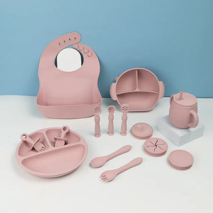 15-Piece Silicone Baby Feeding Tableware Set