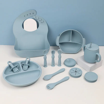 15-Piece Silicone Baby Feeding Tableware Set