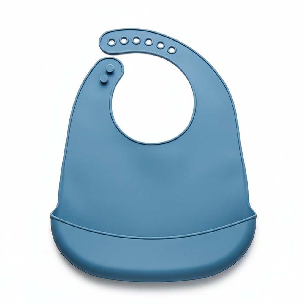 Baby Bib with Front Pocket and Adjustable Neck Strap
