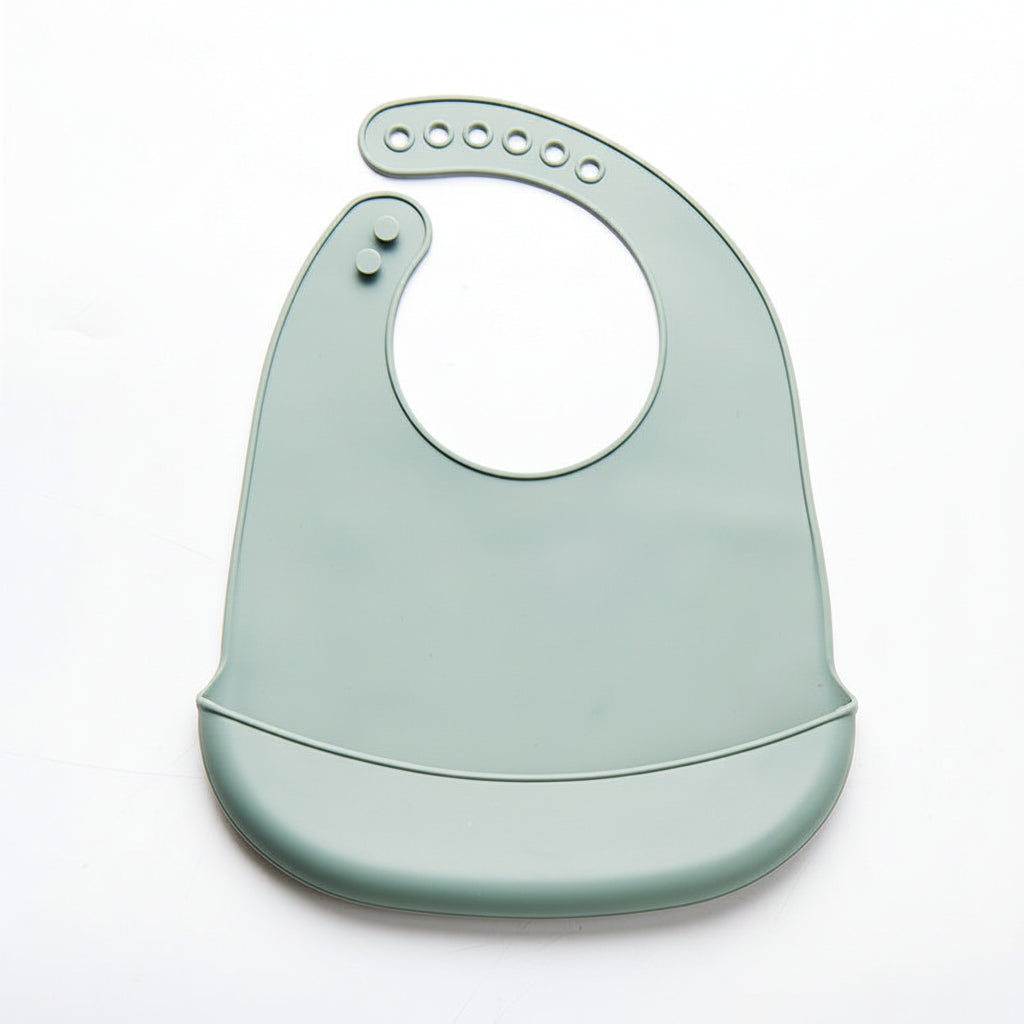Baby Bib with Front Pocket and Adjustable Neck Strap