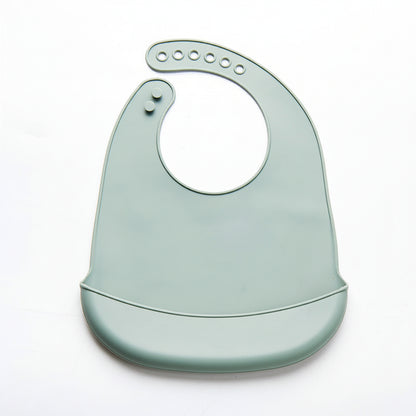 Baby Bib with Front Pocket and Adjustable Neck Strap