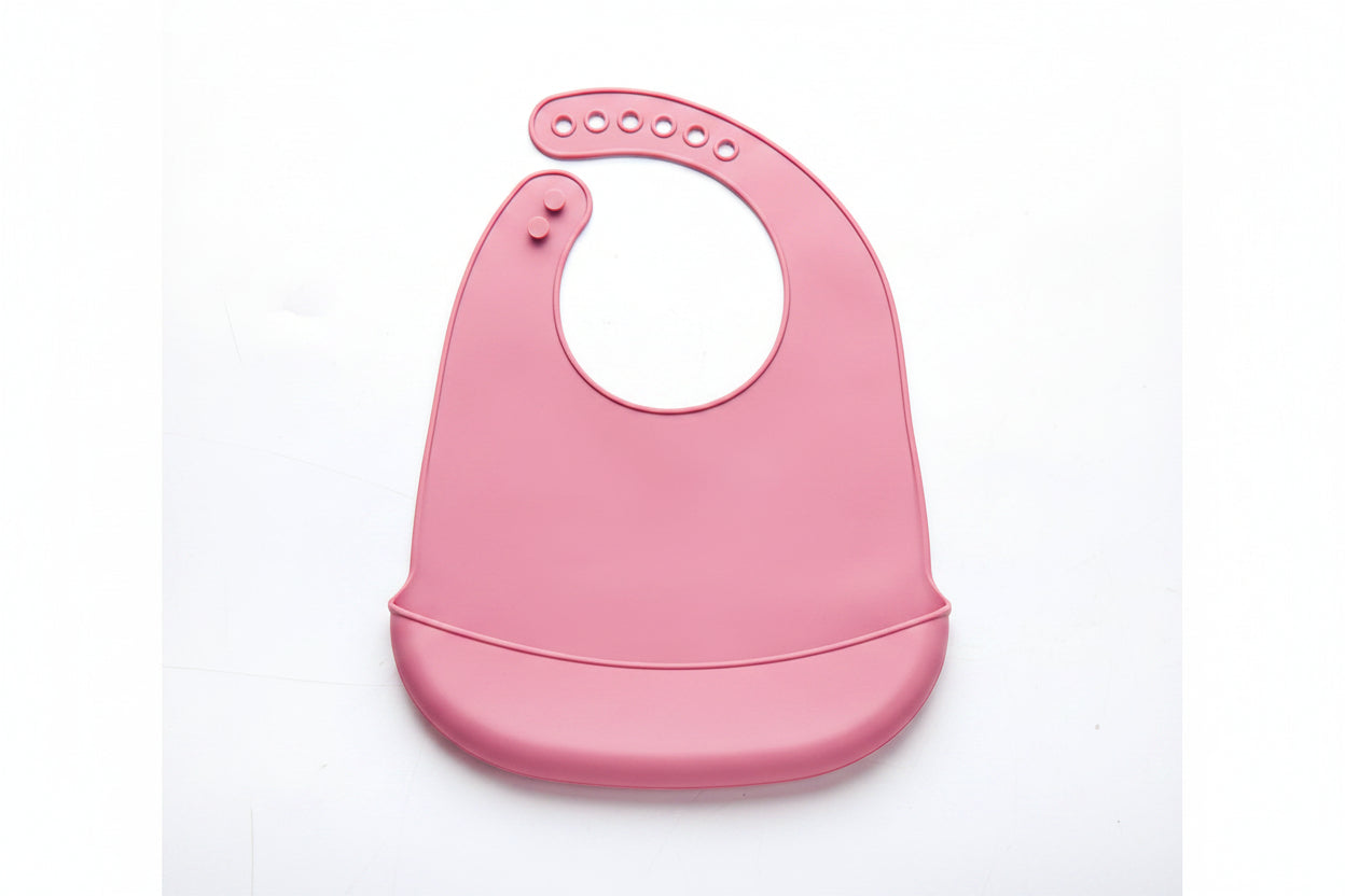 Baby Bib with Front Pocket and Adjustable Neck Strap