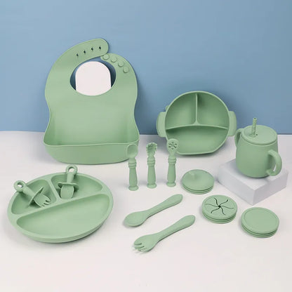 15-Piece Silicone Baby Feeding Tableware Set