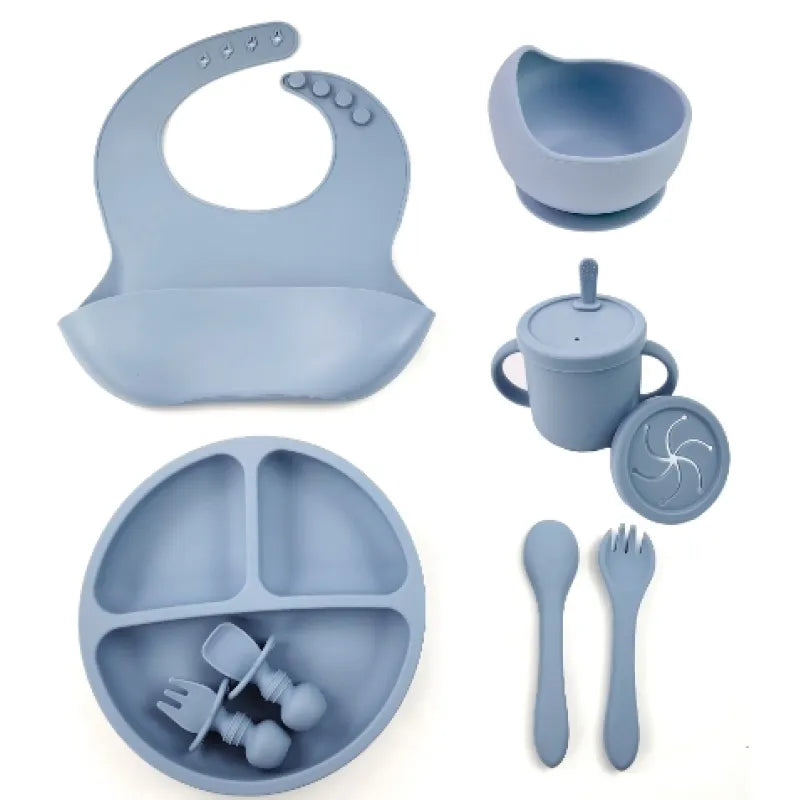 8-Piece Silicone Baby Feeding Set