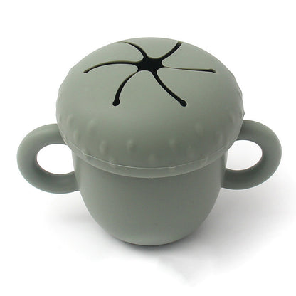 Snack Cup with Dual Handles and Slotted Lid