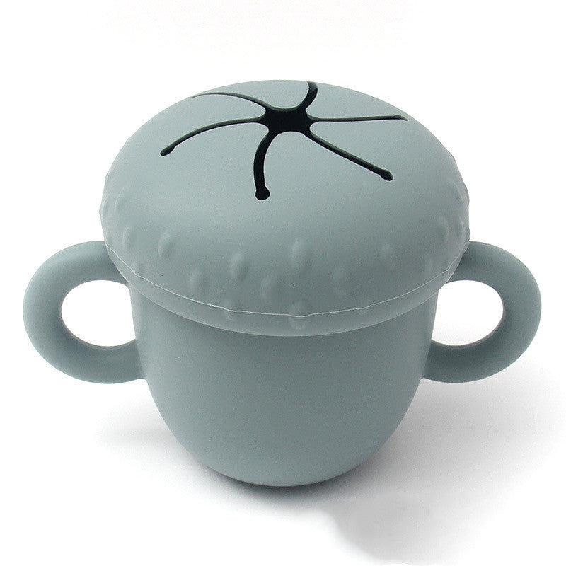 Snack Cup with Dual Handles and Slotted Lid