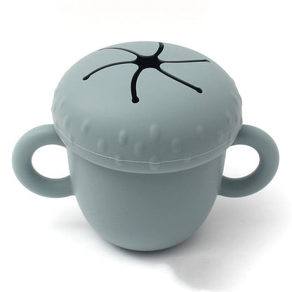 Snack Cup with Dual Handles and Slotted Lid
