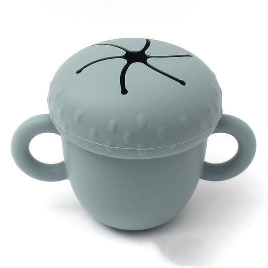 Snack Cup with Dual Handles and Slotted Lid