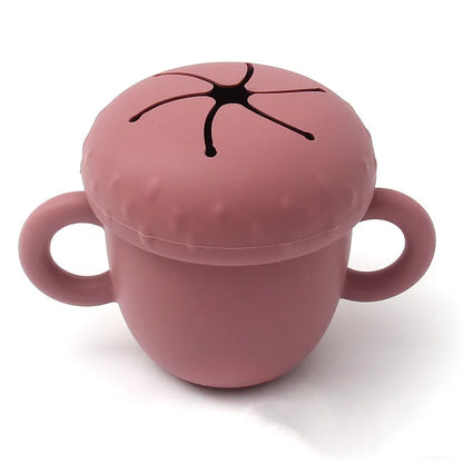 Snack Cup with Dual Handles and Slotted Lid