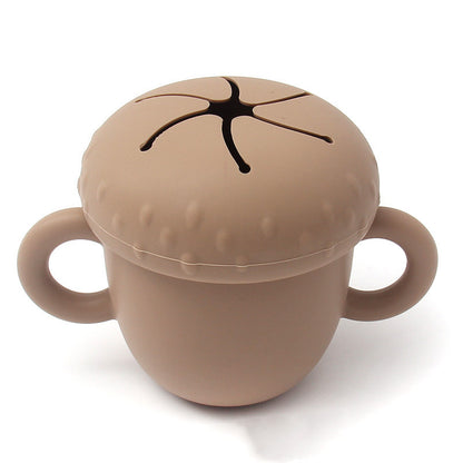 Snack Cup with Dual Handles and Slotted Lid