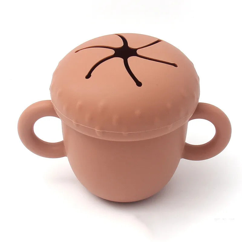 Snack Cup with Dual Handles and Slotted Lid